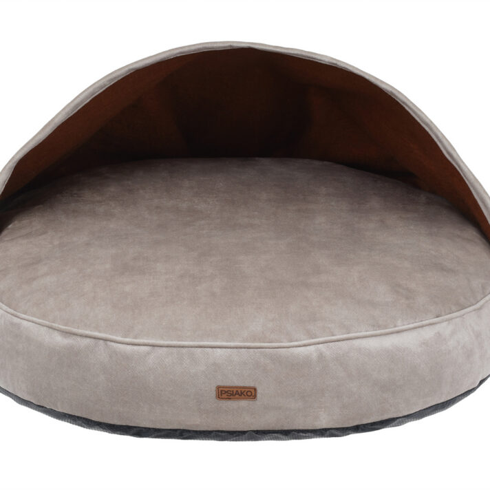 legowisko ortopedyczne okrągłe beżowe